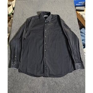 Marcello Black Italian Fabric Button Down Shirt Mens 3XL Long Sleeve Tailored